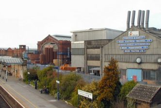 Photograph of a factory and industrial buildings