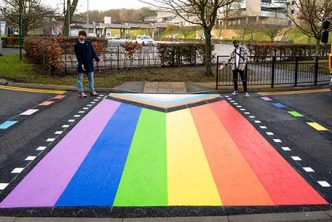 Photograph of an inclusive cross at University of York