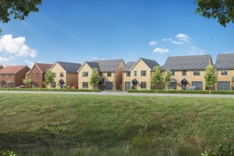 CGI image of a housing development